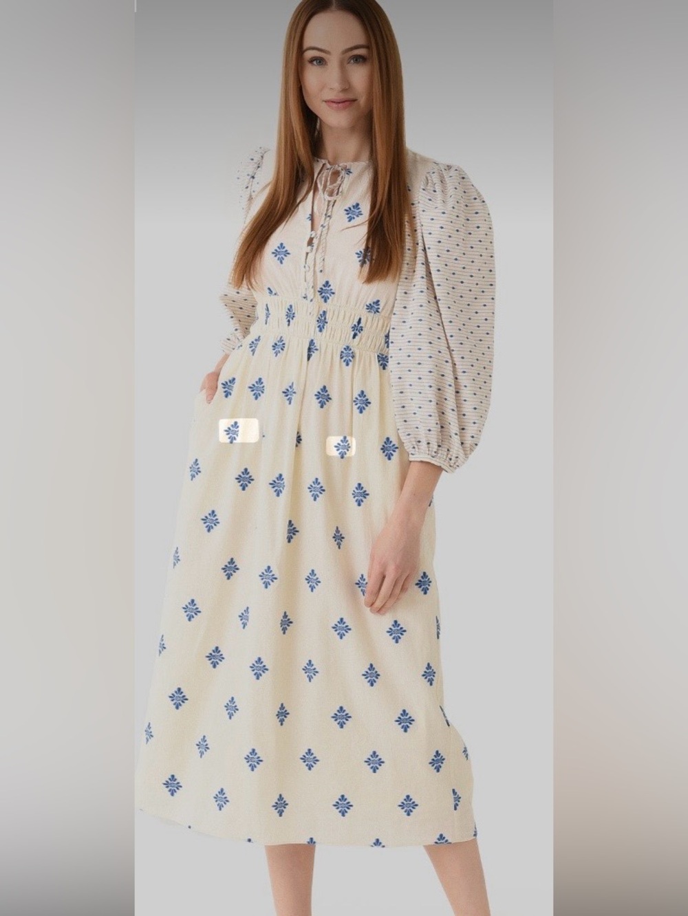 Hunter Bell Clementine Dress Blue Medallion